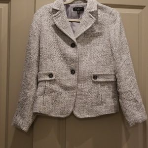 Tweed silver blazer Talbots